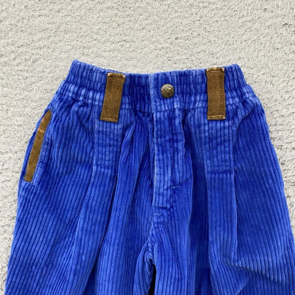 Vintage OshKosh B'gosh Corduroy Pants Toddlers 2T Blue Elastic Waist Made in USA